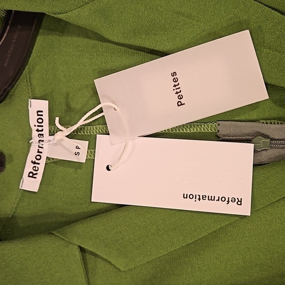 💕REFORMATION PETITES💕 Danika Dress ~ Palm Green Petite Small NWT - Picture 14 of 16